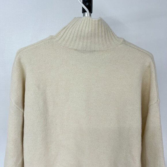 Zara Wool Blend Cream Highneck Pullover Sweater Sz S - Picture 8 of 13